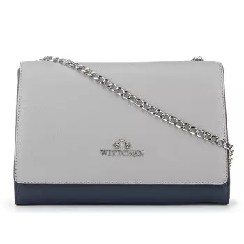 Двухцветная женская кожаная сумка через плечо