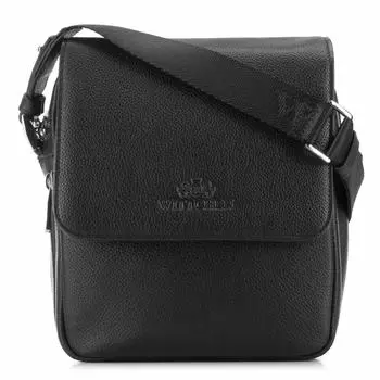 Кожаная мужская сумка-мессенджер с большим клапаном