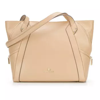 Кожаная сумка-шоппер с декоративной застежкой-молнией