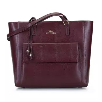 Кожаная сумка-шоппер с карманом