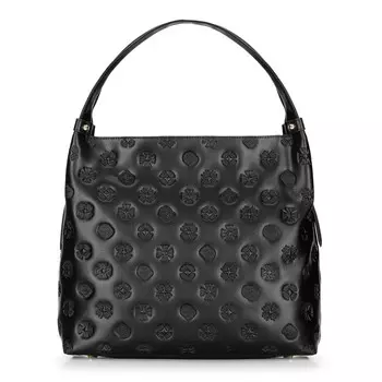 Кожаная сумка-шоппер с монограммами и молниями