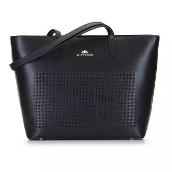 Кожаная сумка-шоппер с перфорацией