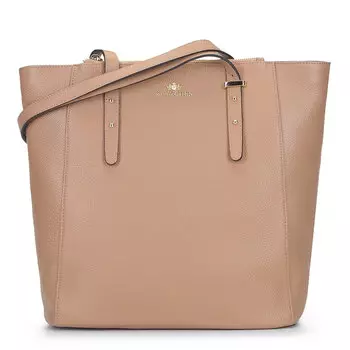 Кожаная сумка-шоппер с потайными карманами