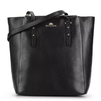 Кожаная сумка-шоппер с потайными карманами