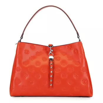 Кожаная сумка-шоппер с ремешком с заклепками