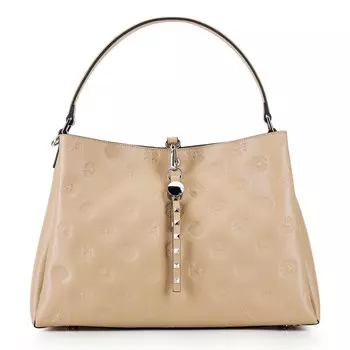 Кожаная сумка-шоппер с ремешком с заклепками