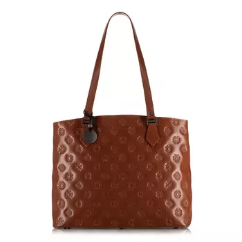 Кожаная сумка-шоппер с тиснением