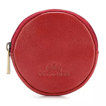 Монетница кожаная круглая