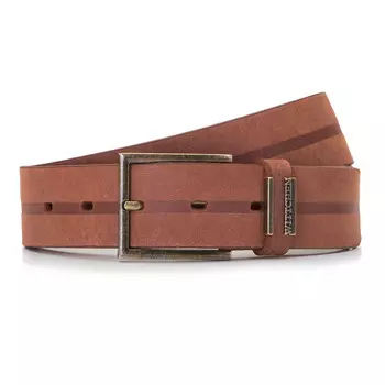 Мужской ремень из нубука с тисненой линией