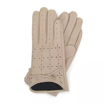 Перфорированные кожаные женские перчатки