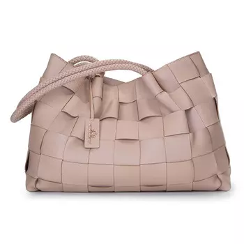 Плетеная кожаная сумка-шоппер