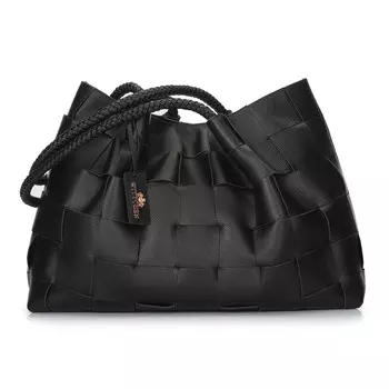 Плетеная кожаная сумка-шоппер