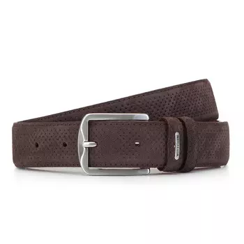 Ремень мужской из перфорированной велюровой кожи