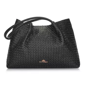 Сумка-шоппер из плетеной кожи