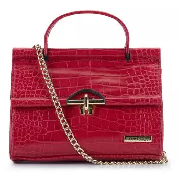 Сумка-сундук из экокожи с крокодиловой текстурой мини