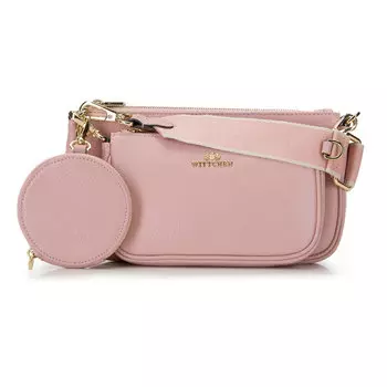 Женская двойная кожаная сумка через плечо