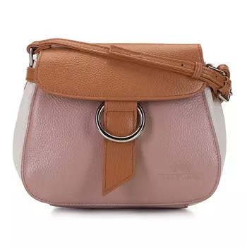 Женская кожаная сумка через плечо с кольцом