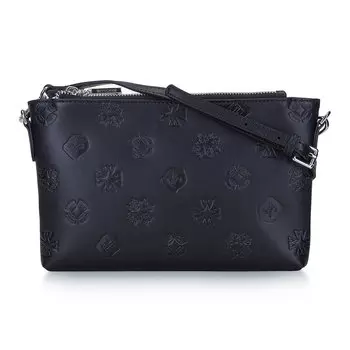 Женская кожаная сумка через плечо с монограммой