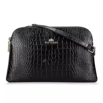 Женская маленькая кожаная сумка через плечо с двумя отделениями