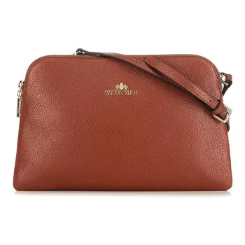 Женская маленькая кожаная сумка через плечо с двумя отделениями