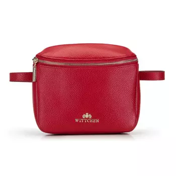 Женская прямоугольная кожаная сумка на пояс