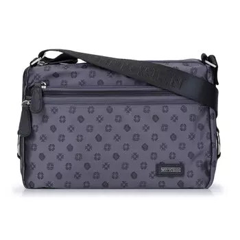 Женская сумка через плечо из кожи и жаккарда с монограммой