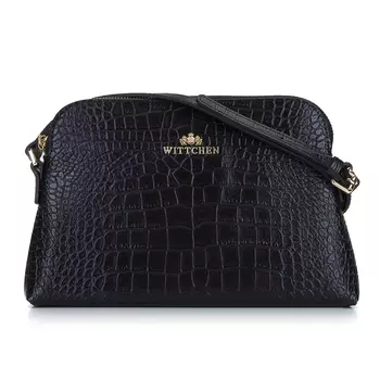 Женская сумка через плечо из кожи трапециевидной формы