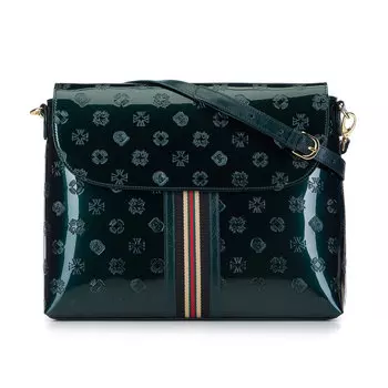 Женская сумка через плечо из лакированной кожи с монограммой