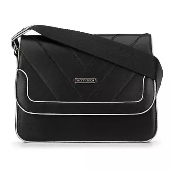 Женская сумка через плечо с строчкой в треугольники