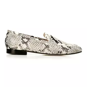 Женские кожаные лоферы со змеиным рисунком