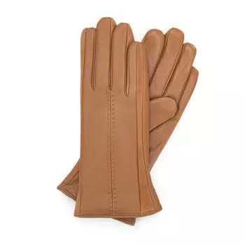 Женские кожаные перчатки с замшевыми вставками