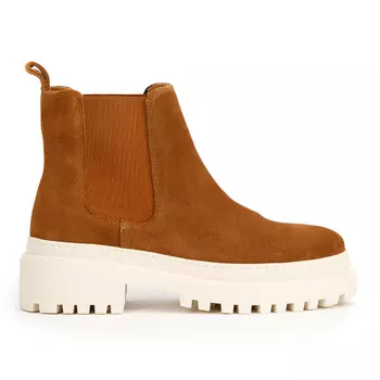 Женские замшевые ботинки на толстой подошве