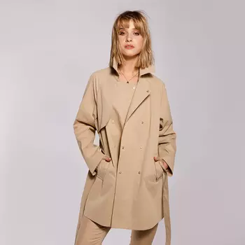 Женский короткий двубортный тренч