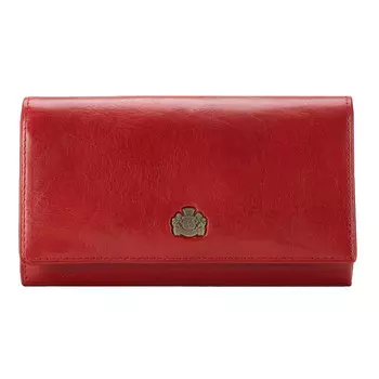 Женский кожаный кошелек с карманом на молнии