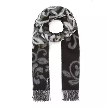 Женский шарф узорчатый с бахромой