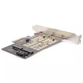 Адаптер AgeStar AS-MC02 PCI-E для M.2 SATA SSD+M.2 NVME SSD Card