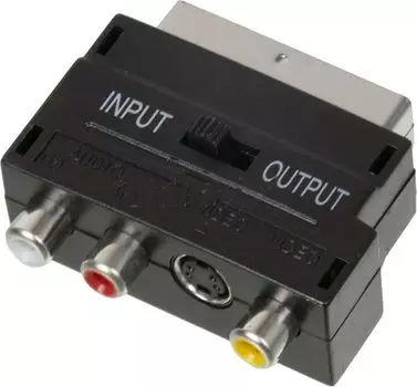 Адаптер Buro BSP005 аудио-видео, 3хRCA (f)/S-VIDEO (f), черный (817211)