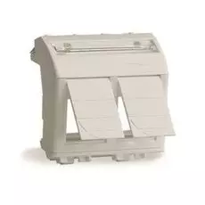 Адаптер DKC 76614B для двух информационных разъемов Keystone, белый, 2 модуля, "Brava"