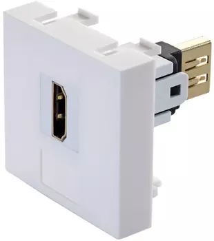 Адаптер Eurolan 16B-45-11WT 45 45 мм для 1 мультимедиа-модуля Keystone без шторки, белый