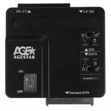 Адаптер переходник AgeStar 3FBCP для HDD/SSD SATA/IDE 2.5"/3.5", USB 3.0, пластик, черный