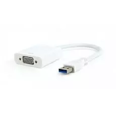 Адаптер переходник Cablexpert AB-U3M-VGAF-01-W белый, USB3-VGA, 1920х1080/60Hz, 15см