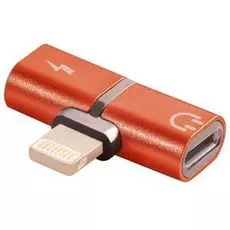 Адаптер переходник GCR GCR-IPAUX USB 2.0 Lightning 8pin, audio красный