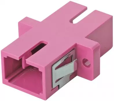 Адаптер проходной Eurolan 36A-40-SC-02MG OM4, симплекс SC, с фланцами, пурпурный
