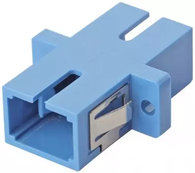 Адаптер проходной Eurolan 36A-S2-SC-02BU OS2, симплекс SC, с фланцами, синий