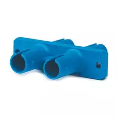 Адаптер проходной Hyperline DST-DST-SM ST-ST duplex, SM (для одномодового кабеля), корпус пластмассовый, (синий)