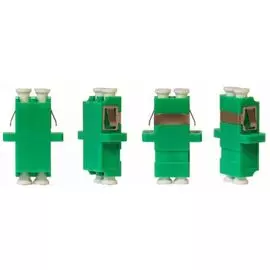 Адаптер проходной TELCORD AD-LC/APC-DX-GN оптический, duplex LC/APC (SC-type), корпус зеленый