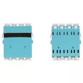 Адаптер проходной TELCORD AD-LC/MM-Q-w/o-AQ оптический, quadro LC/MM, без фланца, корпус аква