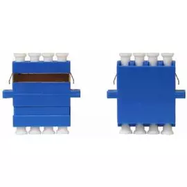 Адаптер проходной TELCORD AD-LC/SM-Q-BL оптический, quadro LC/SM, корпус синий