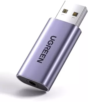 Адаптер UGREEN 80864 USB 2.0 to 3.5mm audio, серый