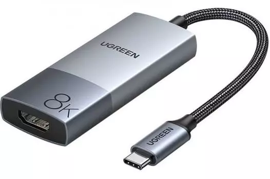 Адаптер UGREEN CM491 50338_ USB-C to HDMI Female 8K, серебристый